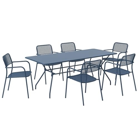 Oviala Gartenmöbel-Set, Tisch und 6 Stühle, Blau