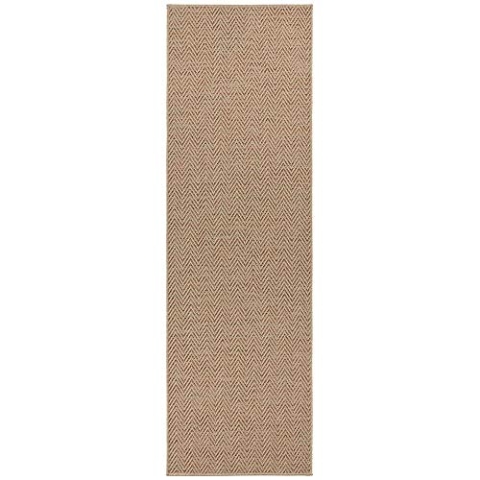 BT Carpet Nature Läufer In- und Outdoor – Schlingen Küchenläufer rutschfest Flachgewebe Kurzflor Woll-Optik Fineloop Küchenteppich für Flur, Garten, Terrasse, Badezimmer – Beige Terracotta, 80x500cm