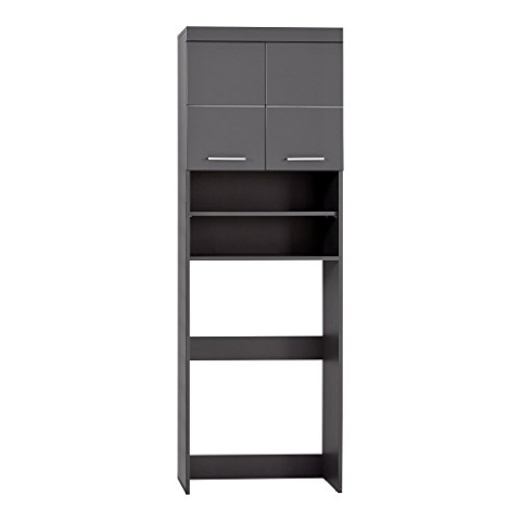 trendteam smart living - Waschmaschinenüberbau - Bad - Amanda - Aufbaumaß (BxHxT) 63 x 187 x 24 cm - Farbe Agave Grau Hochglanz - 139311521
