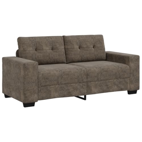 vidaXL Stylisches Zweisitzer Sofa für Wohnzimmer Braun Kunstleder Ergonomisches Design Langlebiger Holzrahmen Fleckenbeständig Ideal für Erwachsene Innenraum Nutzung Modernes Bequemes Sofa Möbel