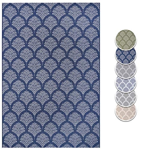 Hanse Home Flachgewebe In- und Outdoor Teppich Male, Farben:blau/Creme, Größe:160x230 cm