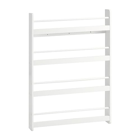 SoBuy KMB08-W Kinderregal Bücherregal für Kinder Wandregal Hängeregal Aufbewahrungsregal mit 4 Ablagen für Bücher und Deko weiß BHT ca.: 80x118x12cm