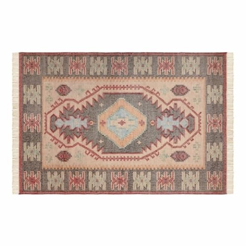 Loberon Teppich Frída, Klassisches Kelim-Design, Handgewebt, Moderne Ethno-Elemente, Strapazierfähig, 200x300 cm, Wohn-Accessoire, Wohntextilien, Wolle, Baumwolle, bunt