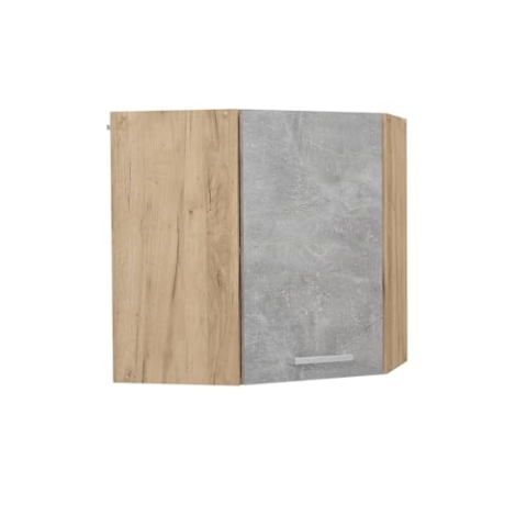 Vicco Eckhängeschrank R-Line, Küchen-Eckschrank, Beton, 57 cm