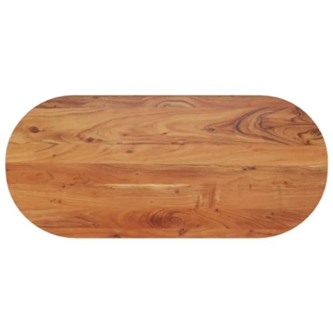 vidaXL Tischplatte, Holzplatte Holztischplatte Oval, Möbelplatte Platte für Beistelltisch Bartisch, Massivholzplatte Schreibtischplatte Ersatzplatte, 90x40x3,8cm Massivholz Akazie