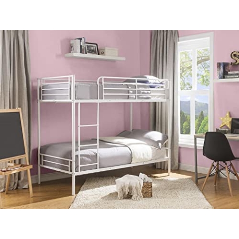 Vente-unique-Etagenbett - 2 x 90 x 190 cm - Weiß - DUOTIS II