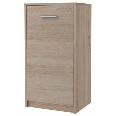 MATKAM Elegante Kommode BODO 1D, H/B/T 75 x 40 x 35 cm im modernen Design mit Regal und Tür (Sonoma Eiche)