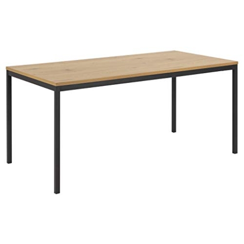 AC Design Furniture Jörn Esstisch, H: 74 x B: 160 x T: 80 cm, Wildeiche Optik/Schwarz, Holz/Metall 1 Stk