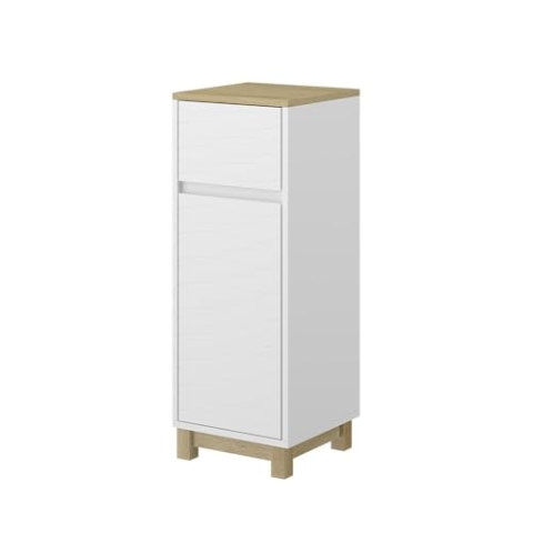 Vicco Midischrank Livia, Badmöbel, Weiß, 30 x 80 cm mit Schublade