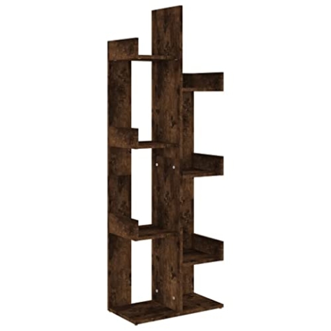 vidaXL Bücherschrank, Bücherregal mit viel Stauraum, Standregal für Wohnzimmer, Büroregal Aktenregal Regal, Räuchereiche Holzwerkstoff