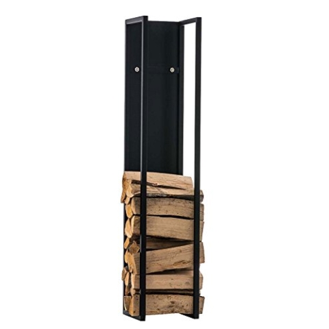 CLP Kaminholzregal Spark I Brennholzregal Aus Edelstahl I Holzbutler In 6 Größen Und 3 Farben Erhältlich, Farbe:schwarz-matt, Größe:100 cm