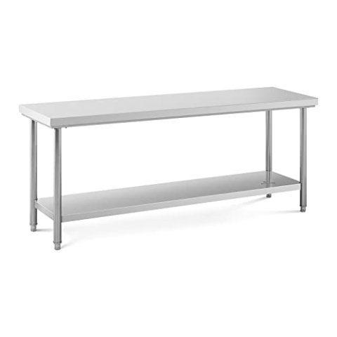 Royal Catering Edelstahltisch 200 x 60 cm 400 kg Tragkraft Arbeitstisch Edelstahl Gastro Tisch Küche