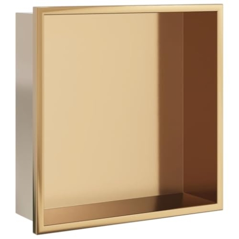 vidaXL Duschnische Golden Gebürstet 32x32x9 cm Edelstahl, Wandnische, Wandnische Dusche, Badnische, Wandnischen, Einbaunische Dusche, Badnischen