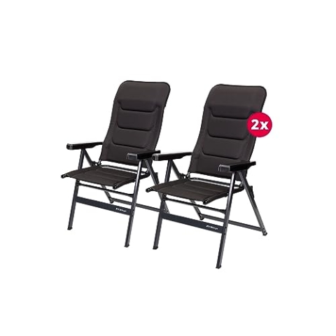 BERGER Novara Klappsessel | Set 2 Stück | Großer Klappsessel für Camping | Klappstuhl Leichter Garten | Bequemer Stuhl aus Aluminium | Angeln, Terrasse, Balkon, Strand | Klappstühle