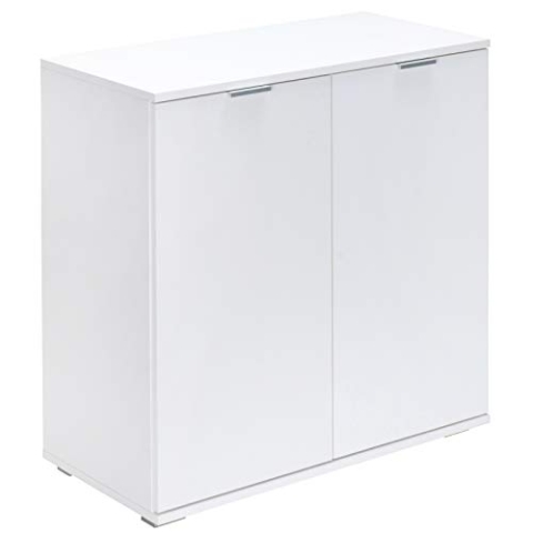 Casaria® Kommode Weiß mit 2 Türen 74x71x35cm Holz Modern Höhenverstellbarer Einlegeboden Schlafzimmer Aktenschrank Büro Flur Mehrzweckschrank Schrank