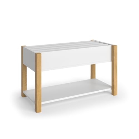 VitaliSpa Kinderregal Malia, Spielzeugregal für Faltboxen, Weiß/Eiche, 80 x 46 cm