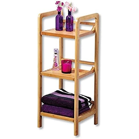 Kesper | Wohnregal, Material: Bambus, Maße: 30 x 30 x 70 cm, Farbe: Braun | 19430