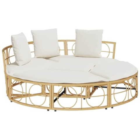 vidaXL Outdoor-Loungebett ohne Dach Poly Rattan, Outdoor Loungebett, Loungebett, Garten Sonnenliege, Outdoor Loungebetten, Sonnenliege, Gartenliege