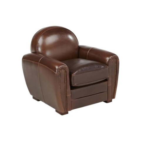 Vente-unique Clubsessel Leder Baudoin - Braun