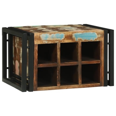vidaXL Flaschenregal, 46 x 35 x 27,5 cm, Altholz
