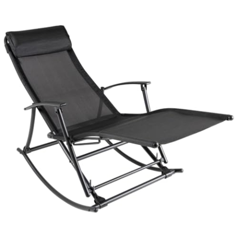 vidaXL Schaukelstuhl Klappbar Schaukelliege Relaxliege Gartenliege Liegestuhl