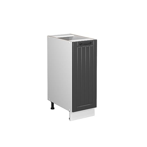 Vicco Apothekerschrank Fame-Line, Weiß/Dunkelgrau, 30 cm ohne Arbeitsplatte