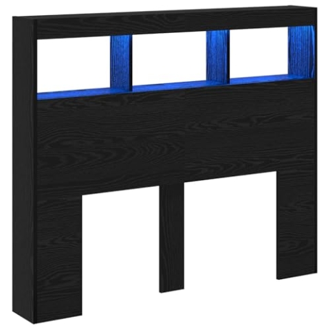vidaXL Kopfteil aus schwarzer Eiche Schwarze Eiche Holzwerkstoff