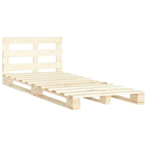 vidaXL Kiefernholz Massiv Palettenbett Palettenmöbel Massivholzbett Bett Holzbett Futonbett Bettgestell Bettrahmen Doppelbett 120x200cm
