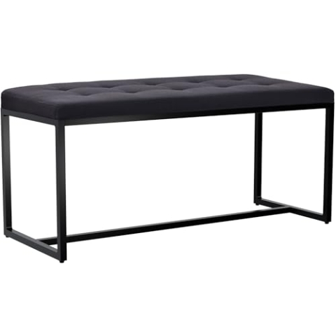 CLP Sitzbank Barci I Moderne Bank | Hochwertige Polsterbank mit schwarz pulverbeschichteten Eisengestell, Farbe:schwarz, Material:Stoff