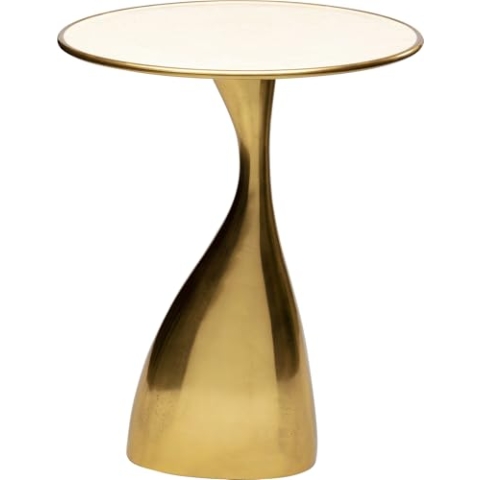 Kare Design Beistelltisch Spacey, Gold, Durchmesser 36cm, Wohnzimmertisch, Nachttisch, runder Beistelltisch, Handgearbeitet, 46x36x36cm (H/B/T)