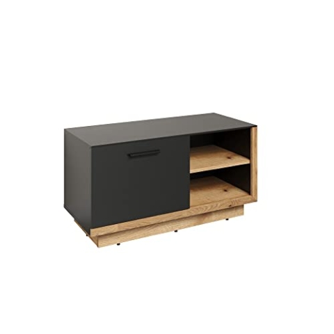 trendteam smart living - Garderobenbank Sitzbank - Garderobe - Synnax - Aufbaumaß (BxHxT) 90 x 48 x 40 cm - Farbe Anthrazit mit Coast Evoke Eiche - 213431084