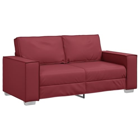 vidaXL Weinrotes 2.5-Sitzer Sofa Bequemes Sofa Für Wohnzimmer Modernes Design Abnehmbare Kissen Innenmöbel 3 Personen Lounge