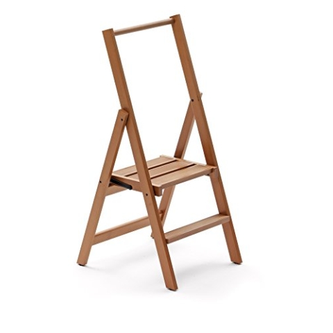 Arredamenti Italia 2-Stufen Leiter Kimora, Holz - zusammenklappbar - 2 Stufen -Farbe: Kirsche Holz AR-It il Cuore del Legno“