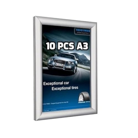 Displaysign Vorteilspack 10 x A4 Klapprahmen Plakatrahmen Posterrahmen Wechselrahmen Bilderrahmen Snap Frame Ladeneinrichtung Aluminium Rahmen mit Klicksystem
