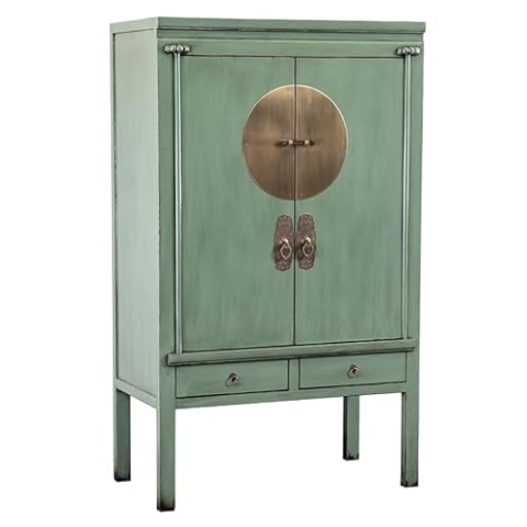 Colours of The Orient – Chinesischer Hochzeitsschrank Jadegrün – Natural Jade – Orientalischer Schrank – Asiatischer Schrank – Chinesischer Schrank – Handgefertigt aus China – Grün