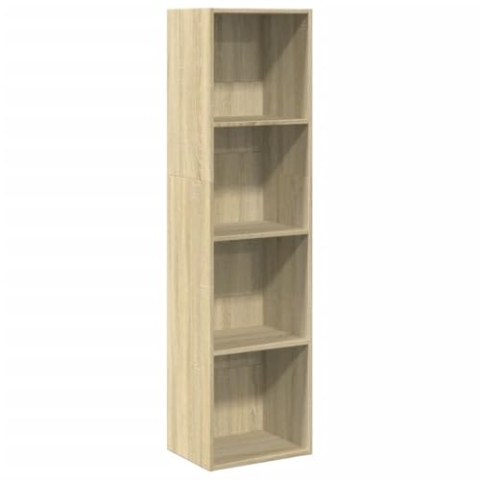 vidaXL Bücherregal, Bücherschrank Regal mit Stauraum, Standregal für Wohnzimmer Büro, Büroregal Aktenregal Aufbewahrungsregal, Sonoma-Eiche Holzwerkstoff