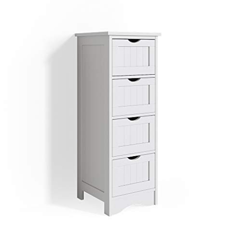Vicco Badschrank Bianco, Badezimmerschrank mit Schubladen, Weiß, 30 x 81 cm