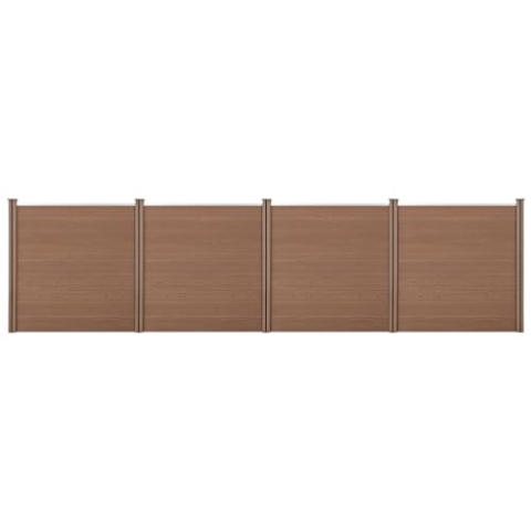 neu.holz WPC Gartenzaun mit Pfosten 183x705cm Braun Sichtschutz Windschutz Lamellenzaun Zaun
