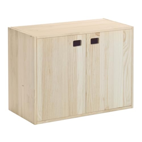 Astigarraga Kit Line Schrank mit 2 Türen und 3 Regalen, Kiefernholz, 53,5 x 70,8 x 33 cm