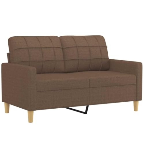 vidaXL Sofa 2 Sitzer, Couch für Wohnzimmer, Polstersofa mit Metallgestell, Loungesofa Zweisitzer Wohnzimmersofa Wohnzimmermöbel, Braun Stoff