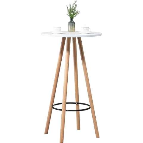 CLP Stehtisch Livia rund I Bartisch Rund I Bistrotisch Aus Holz, Farbe:Natur/weiß