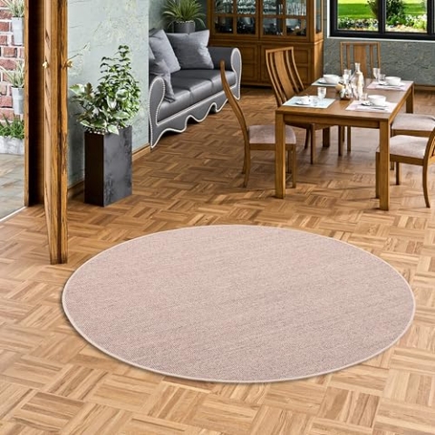 Snapstyle Sisal Natur Teppich Astra Kies Rund in 7 Größen