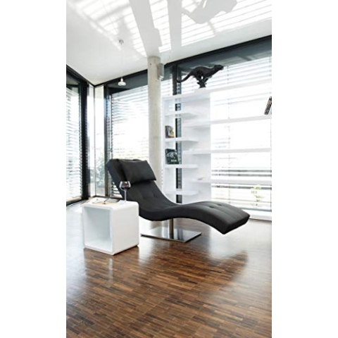 Unbekannt SalesFever Relaxliege Relaxliege schwarz Kunstleder Metall, Kunstleder L = 60 x B = 200 x H = 40 schwarz