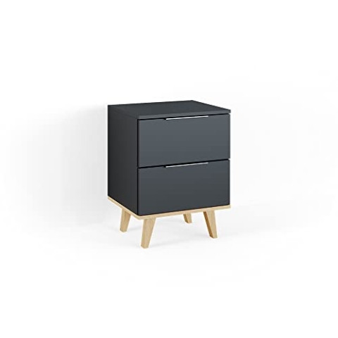 Vicco Kommode Nautica, Kommodenschrank, Anthrazit/Buche, 46 x 61 cm