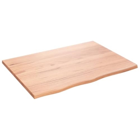 vidaXL Waschtischplatte, Multifunktional Arbeitsplatte mit Naturkante, Waschtischkonsole Tischplatte für Badezimmer, Holzplatte Platte, Hellbraun 80x60x2 cm Massivholz Behandelt