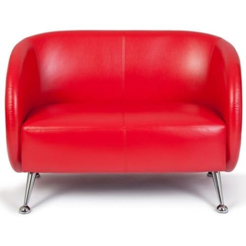 hjh OFFICE Lounge Sofa ST. Lucia Kunstleder 2-Sitzer Sofa mit weicher Polsterung, besonders bequem, 713402, Rot