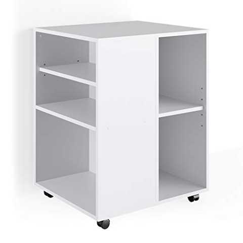 Vicco Rollcontainer, Beistelltisch mit Rollen, Weiß, 59 x 53 cm