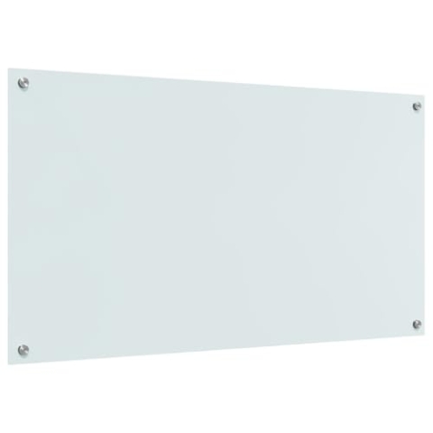 vidaXL Weiße Einscheibensicherheitsglas Küchenspiegel 110 x 60 cm robust und hitzebeständig modernes Dekor für Innenwände einfache Installation Schutz Haushaltsartikel