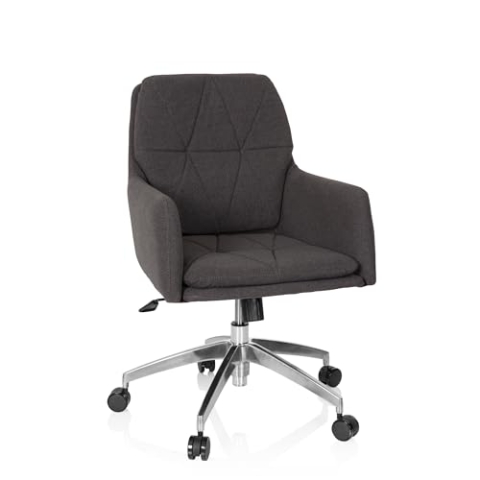 hjh OFFICE 670946 Home-Office Sessel Shake 350 Stoff Grau moderner Drehsessel mit Rollen, höhenverstellbar