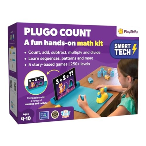 Shifu - Plugo Count - Mathe-Spiel mit Geschichten und Rätseln | Alter 5-10 Jahre, interaktives Mint-Spielzeug | Pädagogisches Geschenk für Jungen & Mädchen (App-basiert)